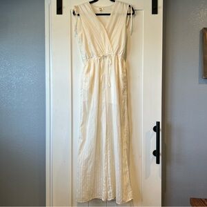 Andree by Unit Wide Leg Striped Sleeveless Jumpsuit M w/pockets